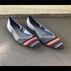 Rothy’s Inverse Stripe Pointed Toe Flat 8